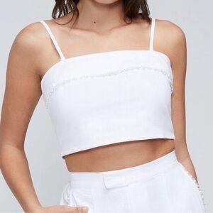 Wildfox Odessa Pearl White Crop Top NWT XL